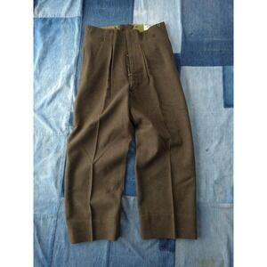 Vintage 1950s Canadian Army Wool  Uniform Trousers Pants Green OD 32 x 26